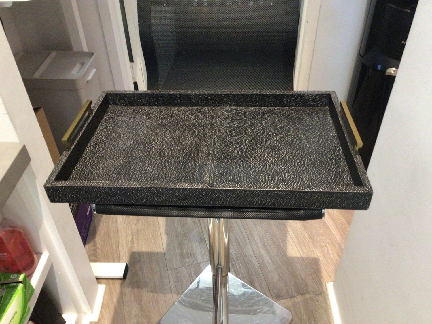 Shagreen Leather Bar Tray 22x14x1.5&quot;