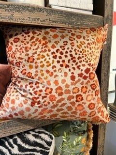 Pillow 24&quot; x 24&quot;, Amber, Ginger Colors Cheetah Print, Feather Down Insert