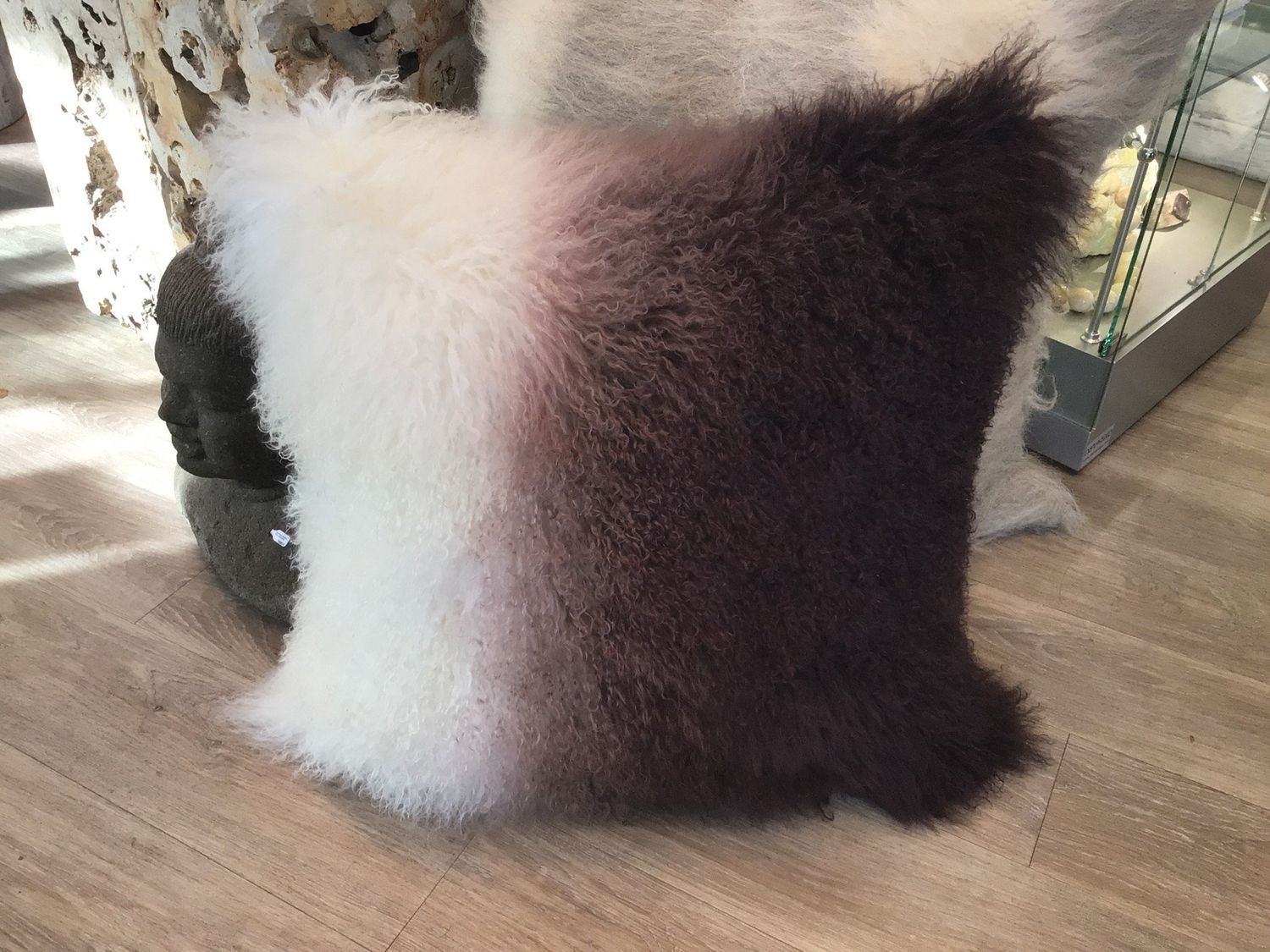 Tibetan Lamb Pillow Ombre Lavender 26x26