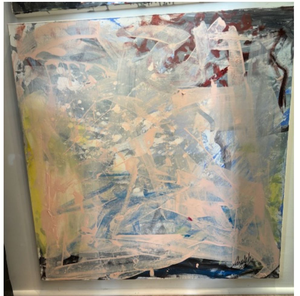Original Art by Sholeh Janati, Part III Triptych, Mixed Media on Canvas,  36&quot; x 36&quot;