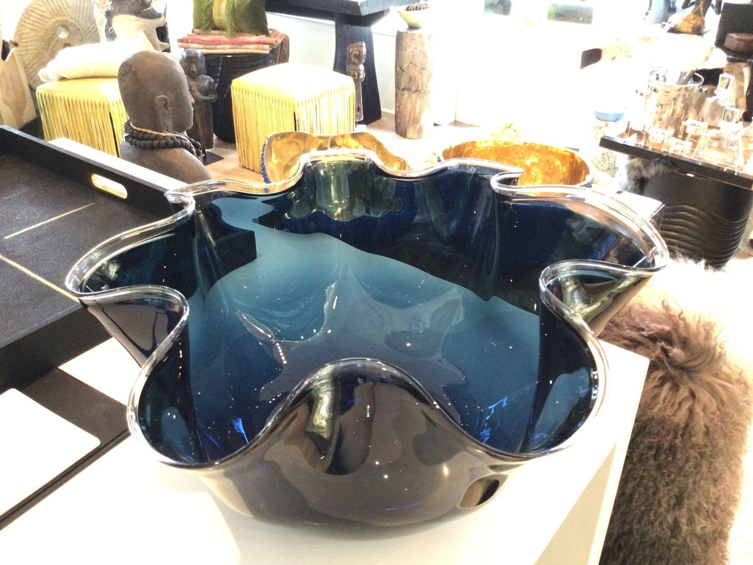 Wave Glass Bowl Blue, large