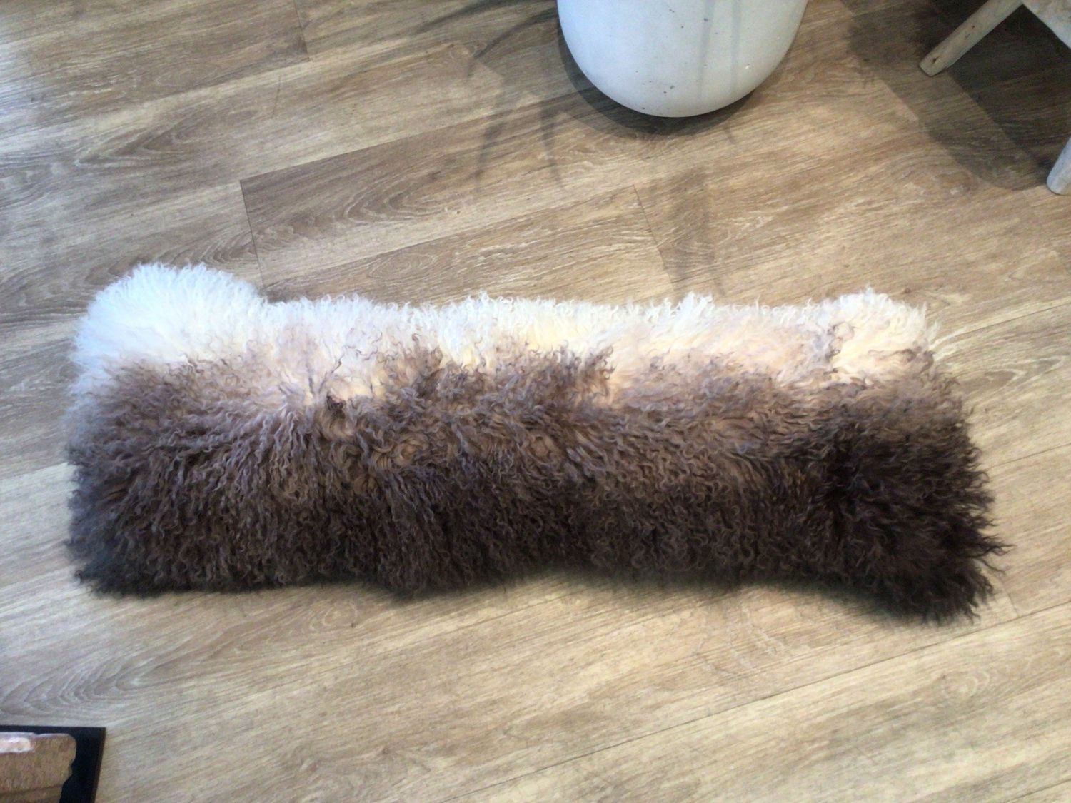 Tibetan Lamb Pillow Ombre Lavender 12x40