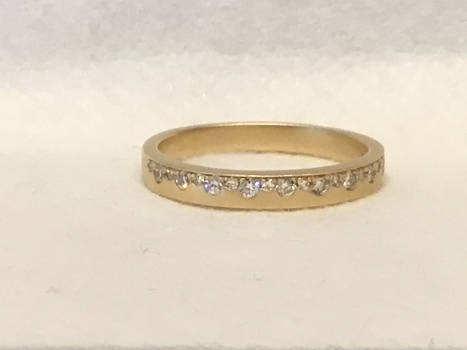 Ring 14K Yellow Gold &amp; Diamond Stackable Band, Size 6.5