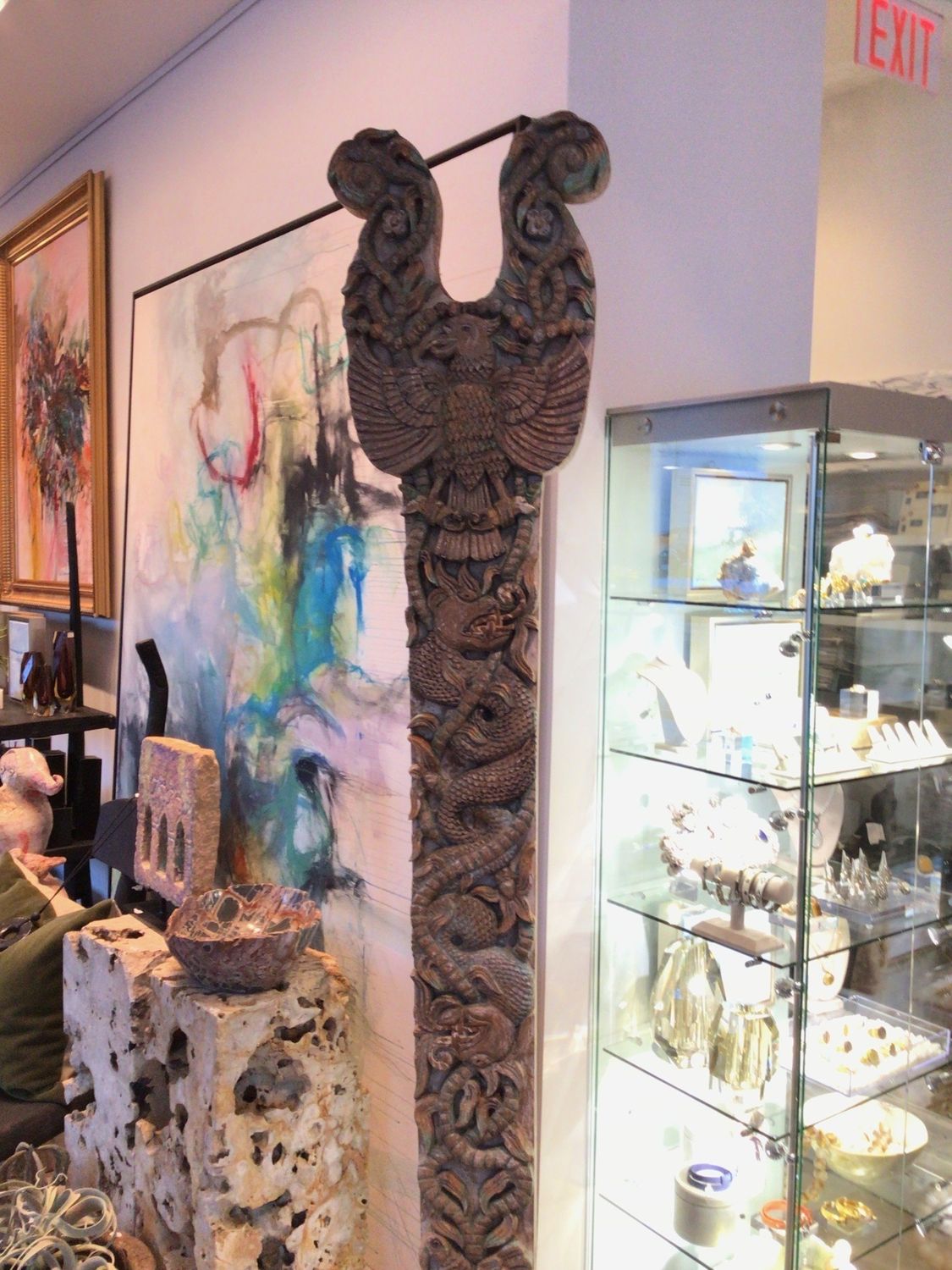 SOLD 20th Century Indonesia Totem, 91&quot;H , Base 17&quot; x 13&quot;