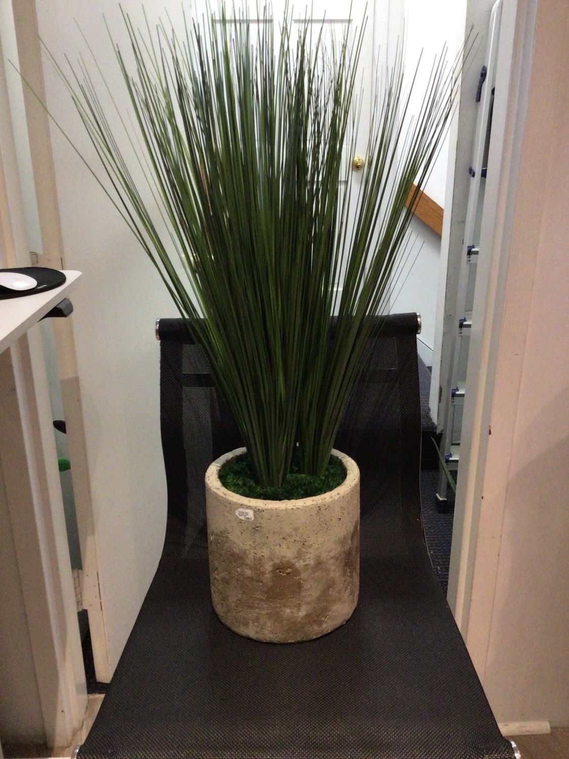 Faux Plant Tall Grass Terra And Clay Toned Vessel