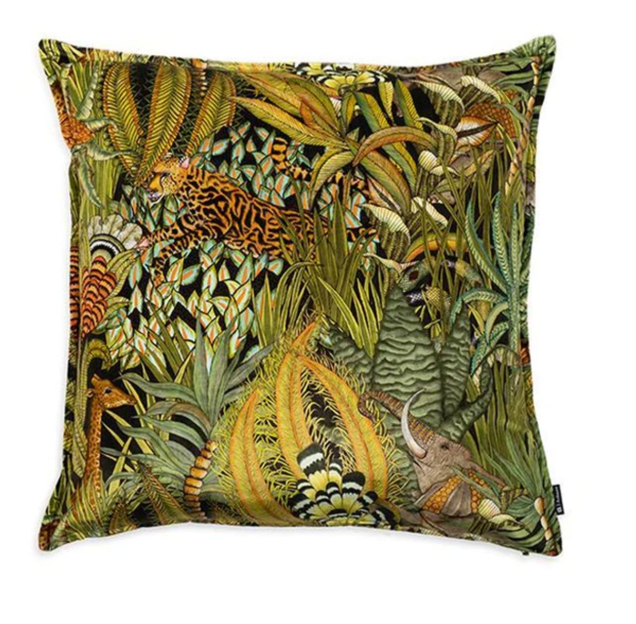 SOLD Pillow 24&quot; x 24&quot;, Feather Down Insert, Multi Green Forest Pattern