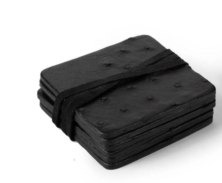 Coasters - Set/6 - Ostrich - Black