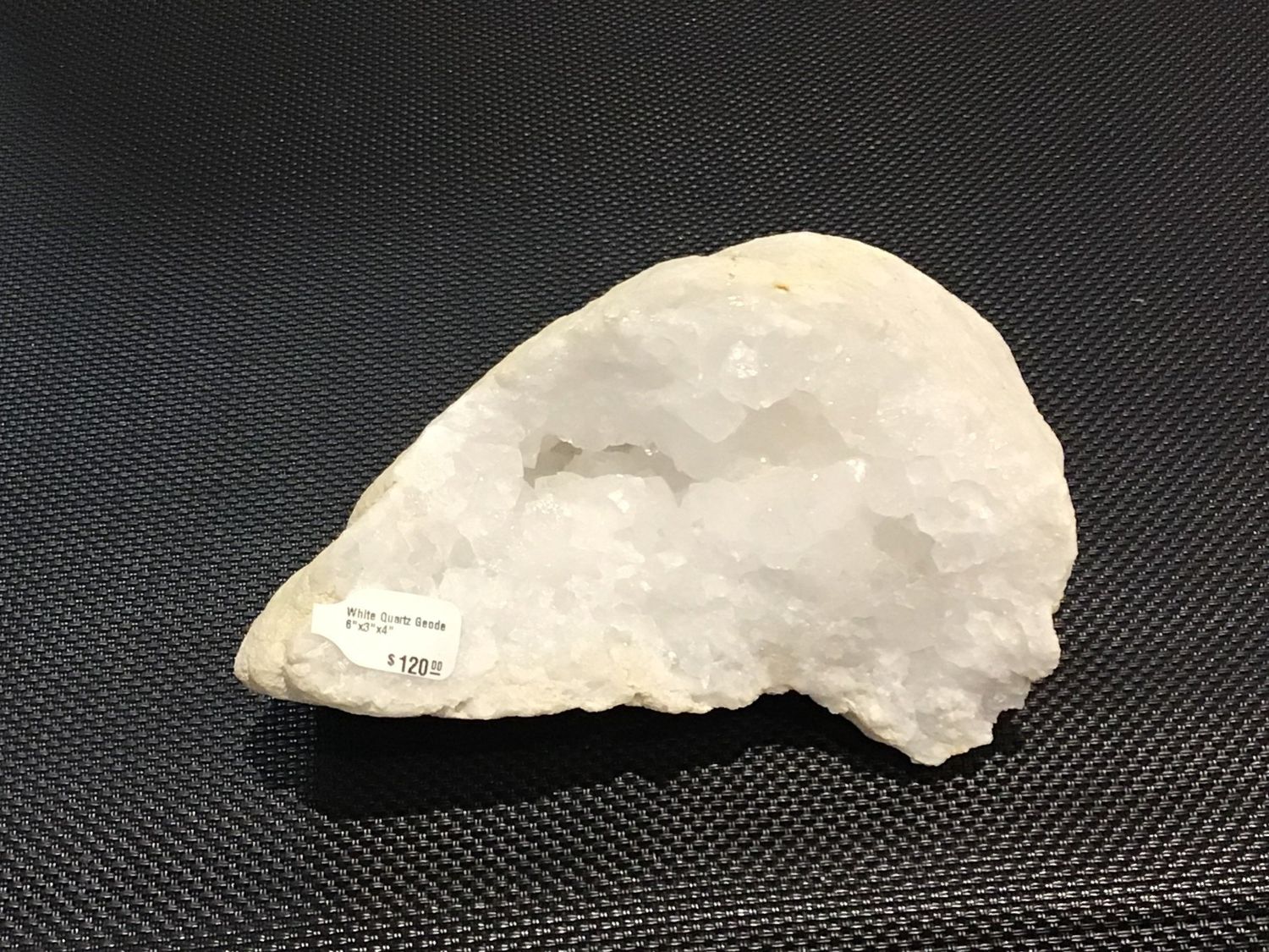 White Quartz Geode 6&quot;x3&quot;x4&quot;