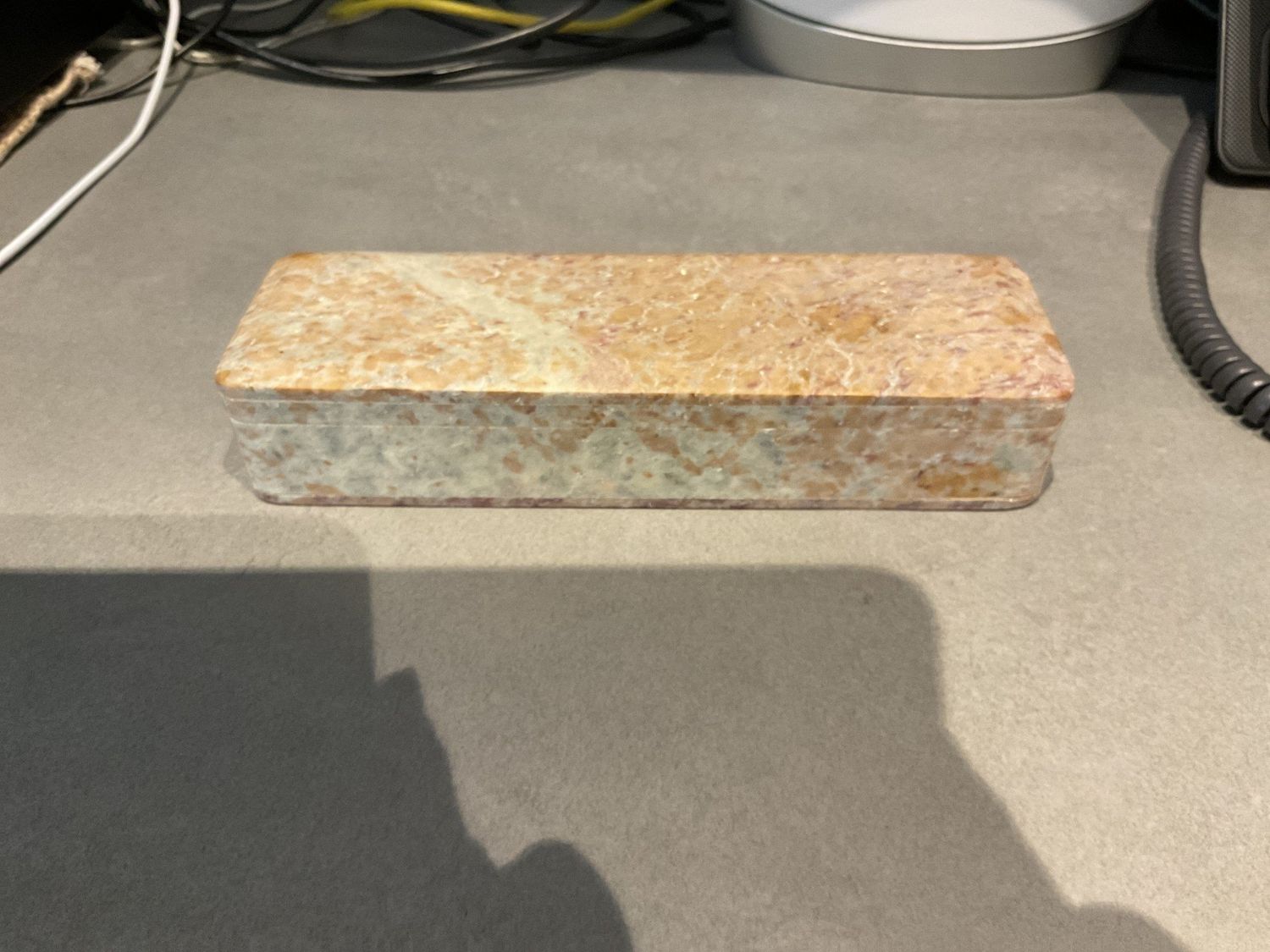 Vintage Stone Box Hinged, Artisan Made