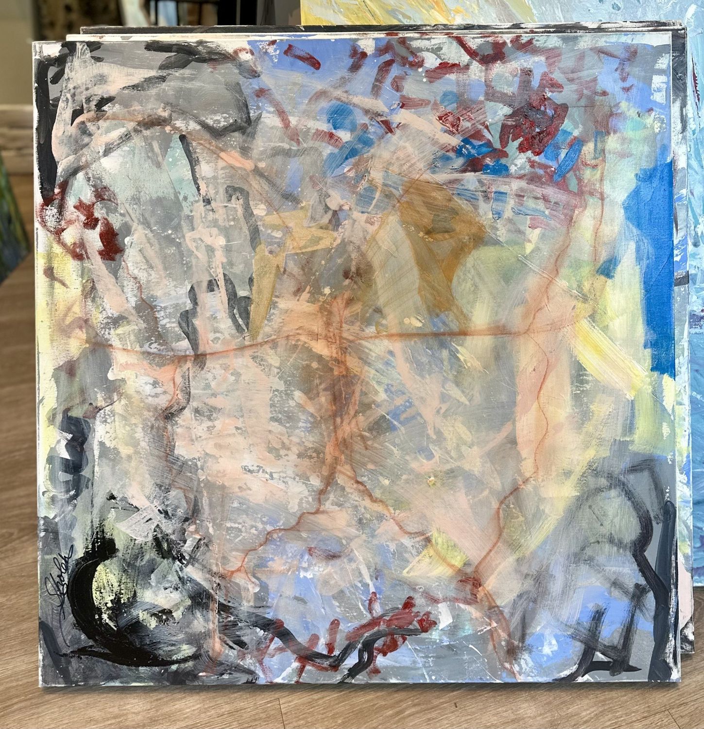 Original Art by Sholeh Janati, Part II Triptych, Mixed Media on Canvas, 36&quot; x 36&quot;