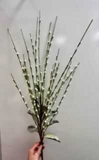 Faux Silk White Pussy Willow Long Stem