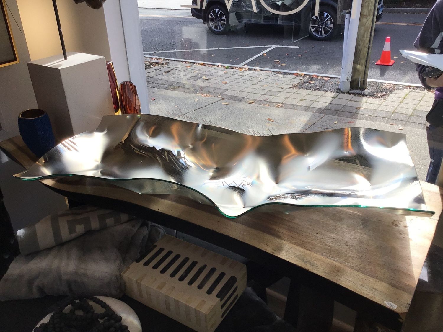 SOLD Handblown Art Glass By Orfeo Quagliata, Rectangle 42&quot;L  x 18.5&quot;W x 5&quot;H