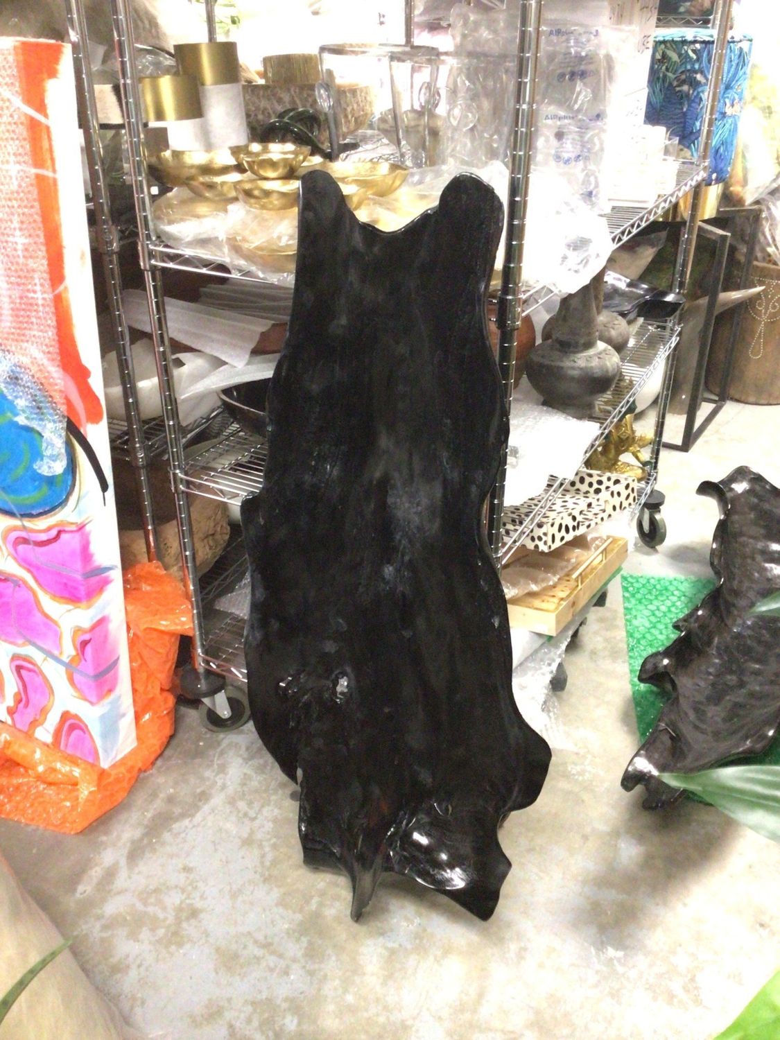 Black Polished Long Organic Tray 45 x 18.5