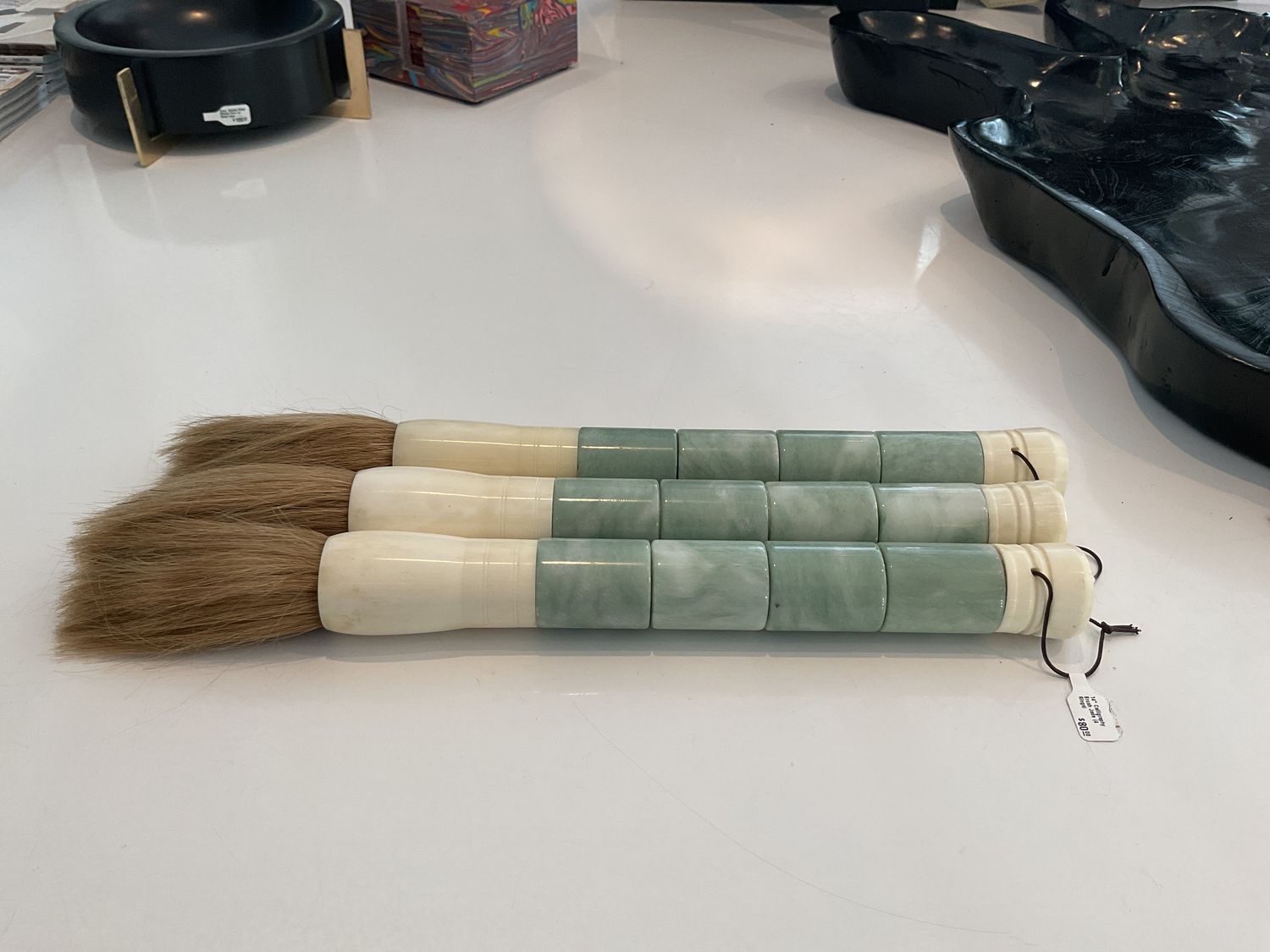 SOLD 14&quot; Calligraphy Brush Jade (4 Rings)