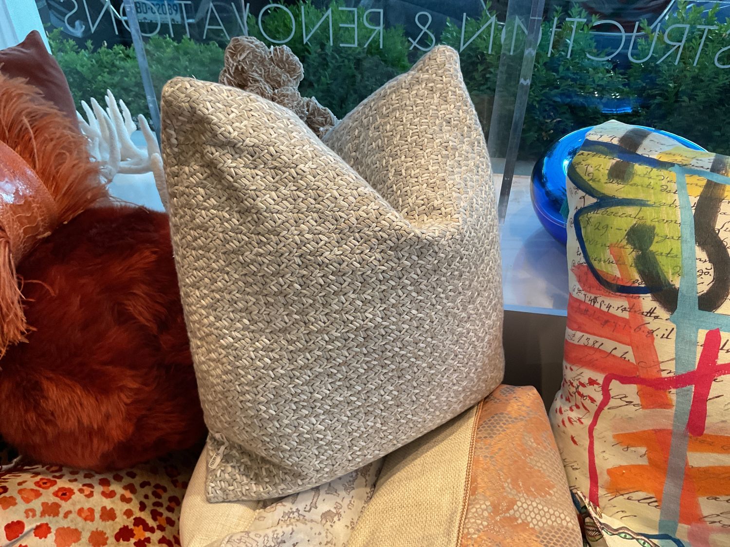 Gray pillow, Cashmere Knit