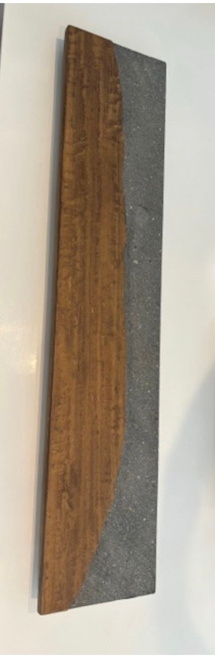 Volcanic Stone and Wood Tray, 31.25&quot; x 6.25&quot; x 1.25&quot;