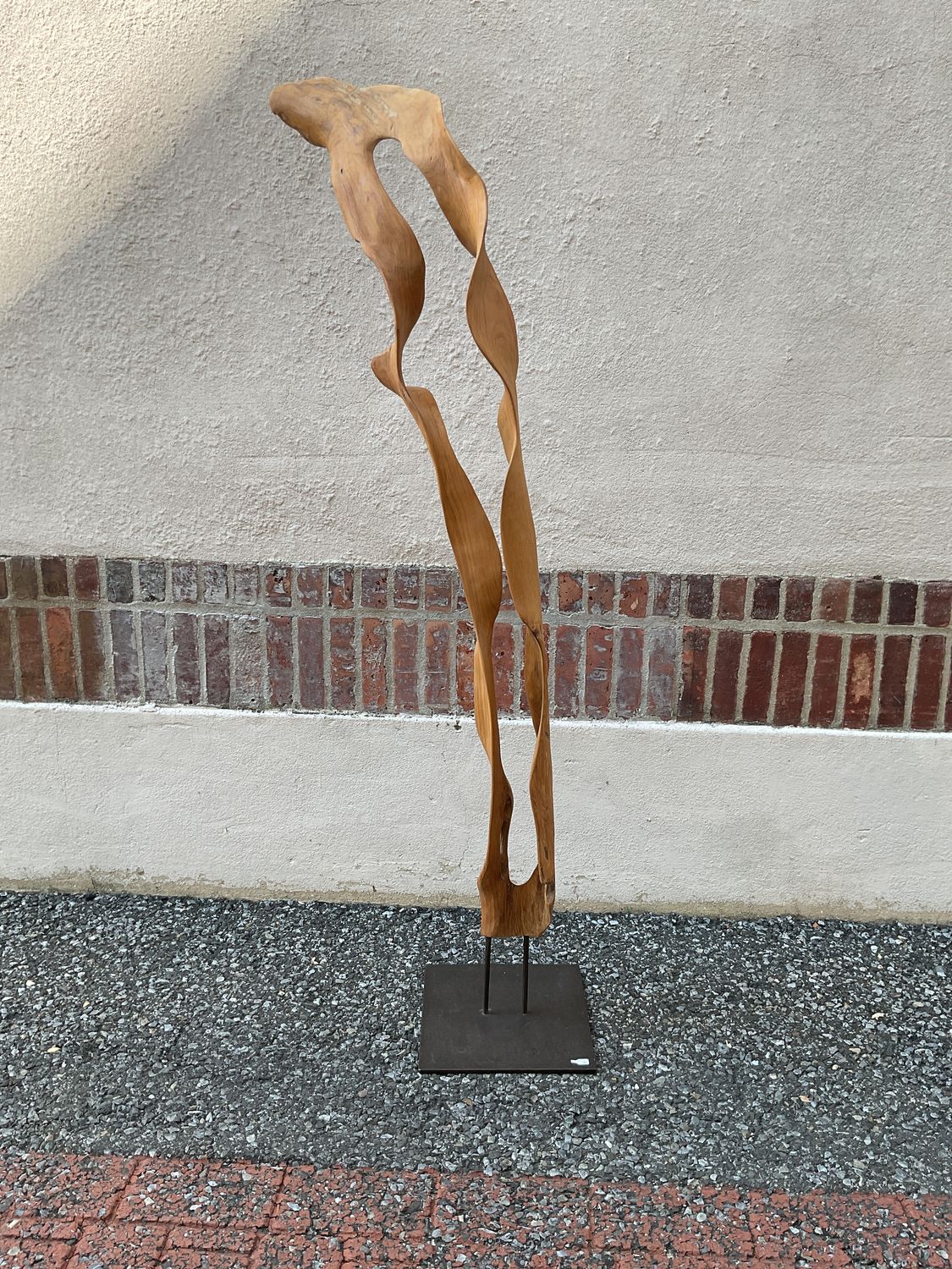 Teak Free Form Sculpture, 22&quot;w x 63&quot;h x 12&quot;d base