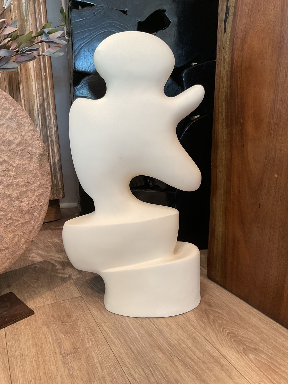 Sculpture White Resin, Organic Shape, 24&quot; H  x  14&quot; W