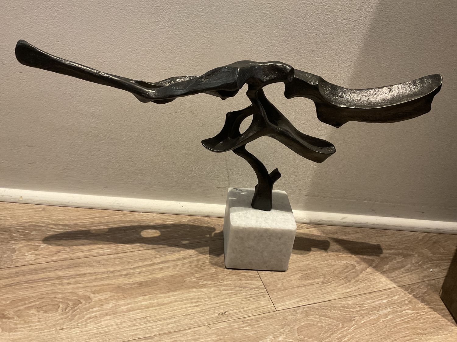 Iron Art Statue Sculpture on Marble Base