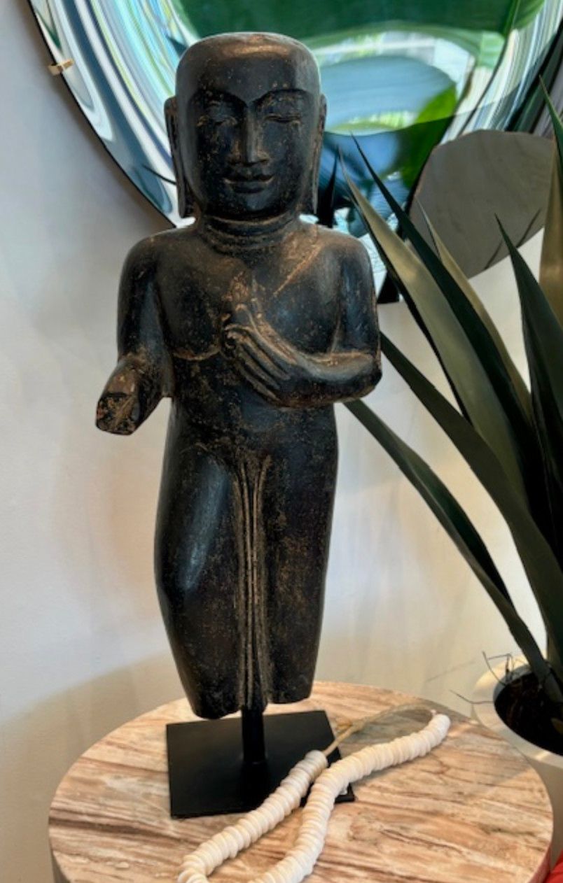 Stone Buddha on Stand, 23.75&quot; Tall, Thailand