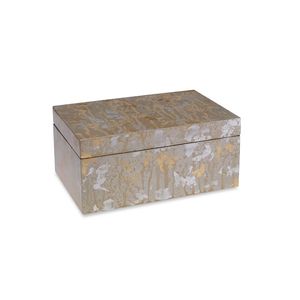 Box Drip Silver and Gold Leaf Lacquer Finish Hinged