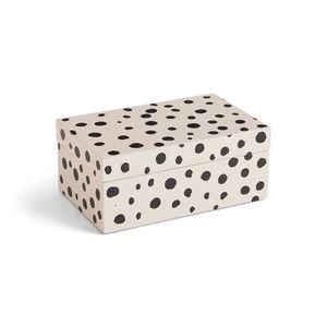 Box Wooden Hand Painted Dot  Pattern Small Hinged
