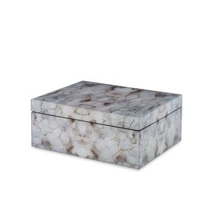Box Lacquer Faux Mother Of Pearl With Gold Leaf Accents Hinged
