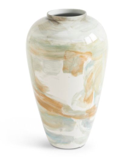 Vase Porcelain XLarge Soft Abstract Pattern 19.5&quot; H