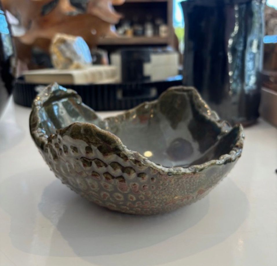 Original Art, Ceramic Python Pattern Bowl, Artist Raven Bauer