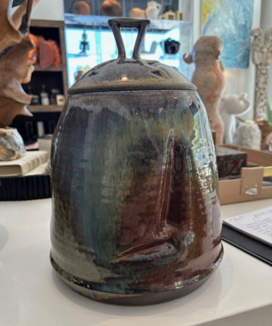 Original Art, Ceramic &quot;Cookie Jar&quot;, Artist Jarred Pfieffer, 12&quot; H