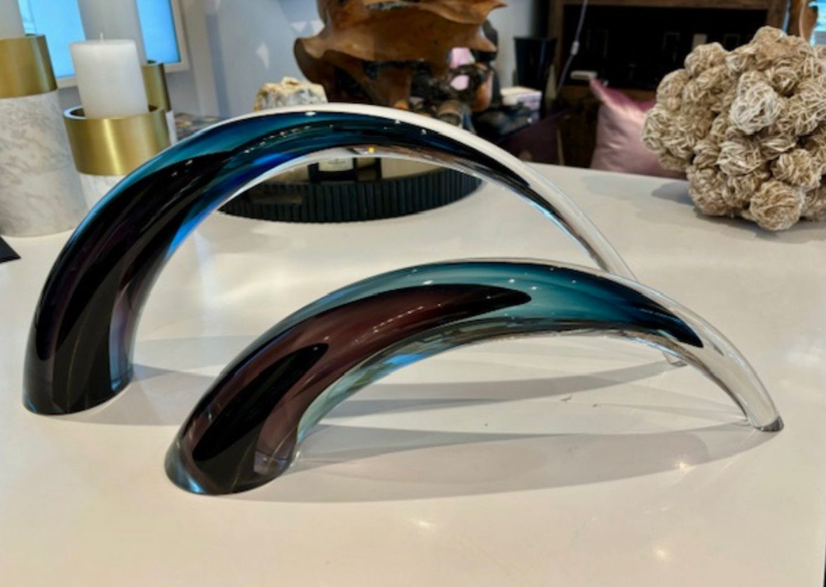 Glass Deco Arch - Blue/Eggplant - Large