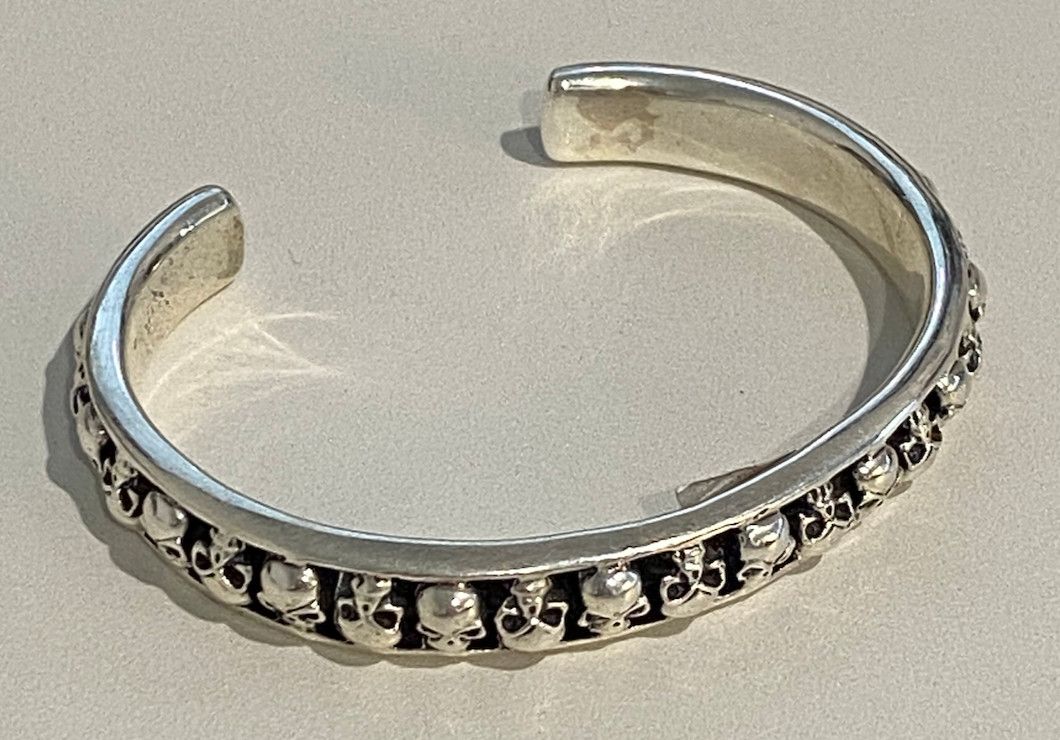 Bracelet Sterling Skull Cuff