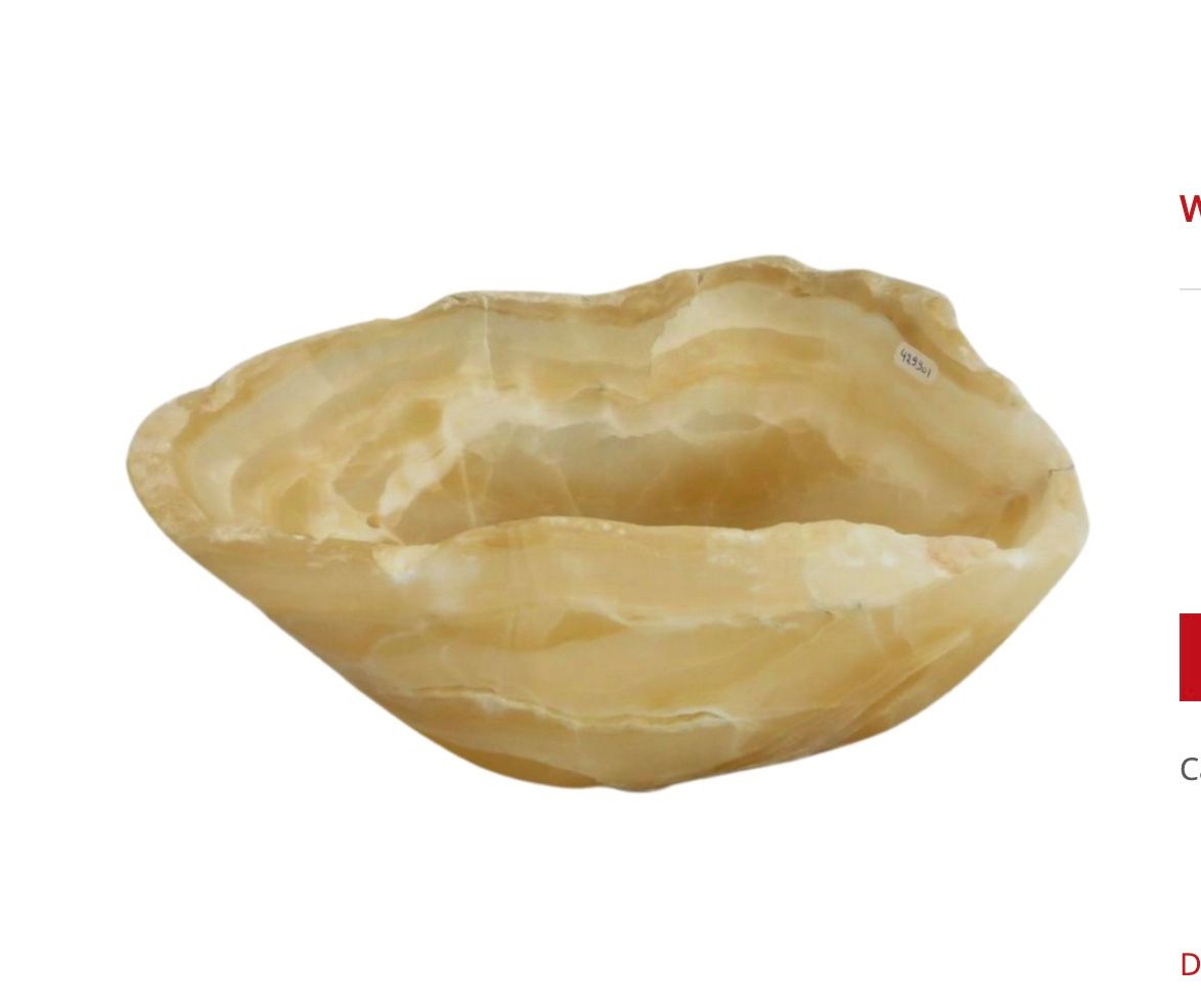 White Onyx Organic Shape Bowl 10&quot; x 8&quot; x 4&quot;