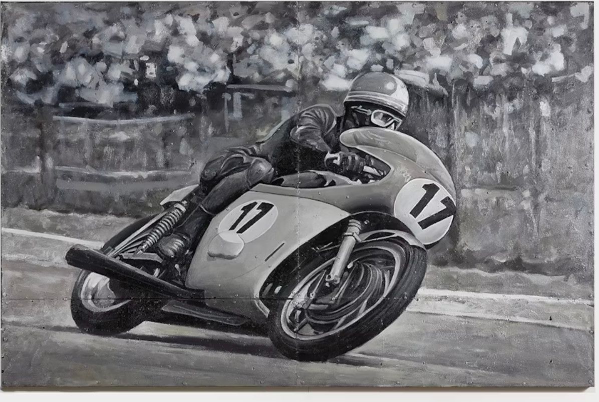 *Motorcycle Painting On Metal 79&quot; W x 51.5&quot; H