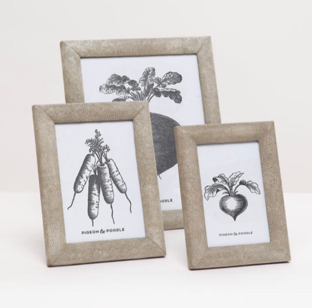 Faux Shagreen Frame, Sand, 5&quot; x 7&quot;