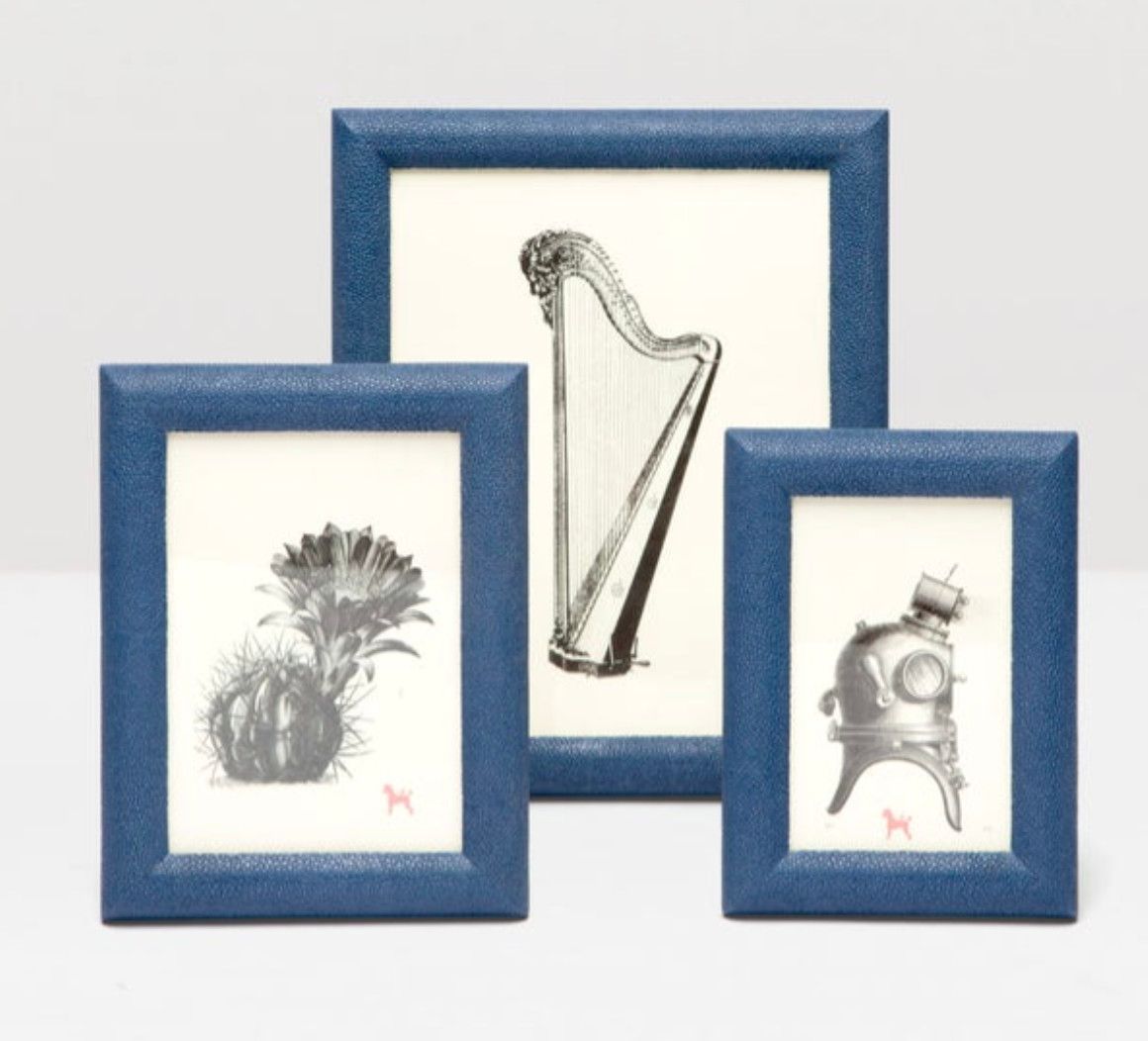 Faux Shagreen Frame, Navy, 5&quot; x 7&quot;