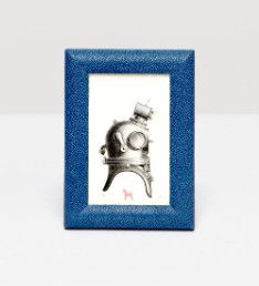 Faux Shagreen Frame, Navy, 4&quot; x 6&quot;