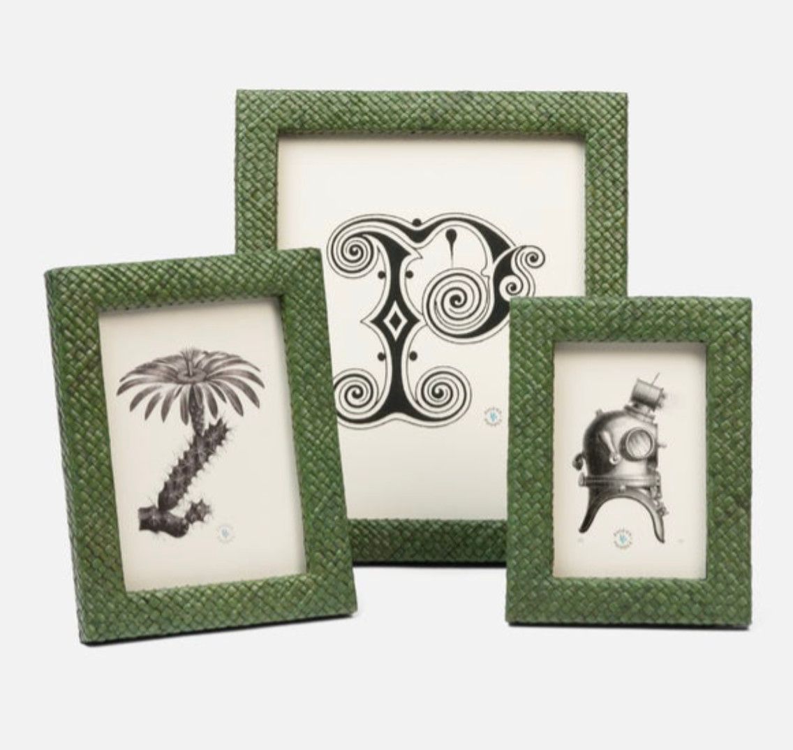 Woven Pandan Frame, Green, 5&#39;x7&quot;