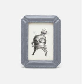 Full Grain Leather Frame, Dk Grey, 4&quot;x6&quot;, bevel corner