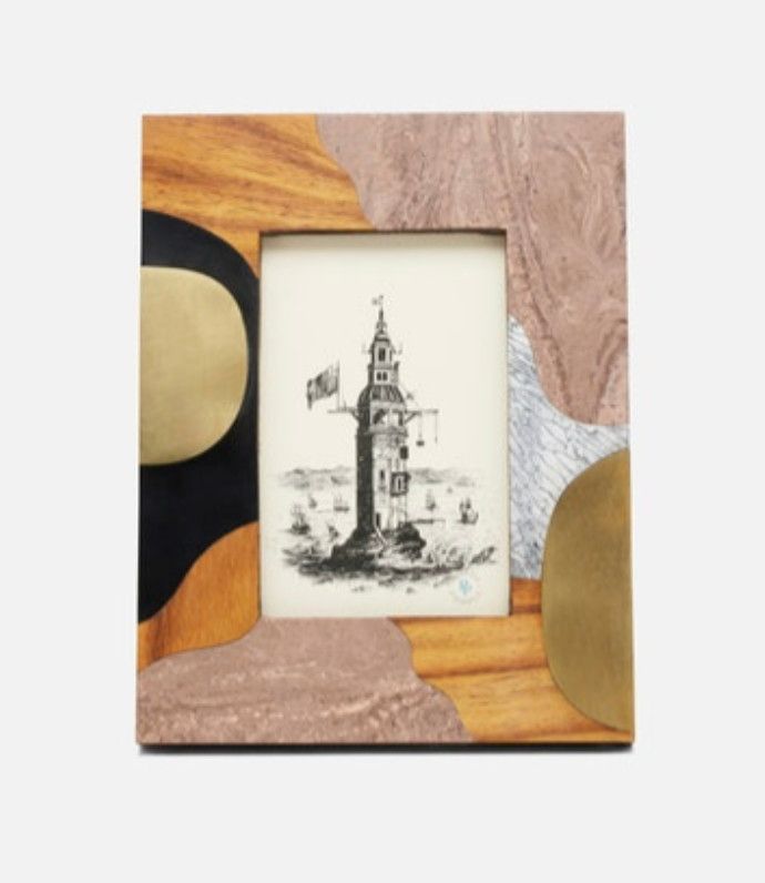 Resin Brass Mauve/Gold Frame, 5&quot; x 7&quot;