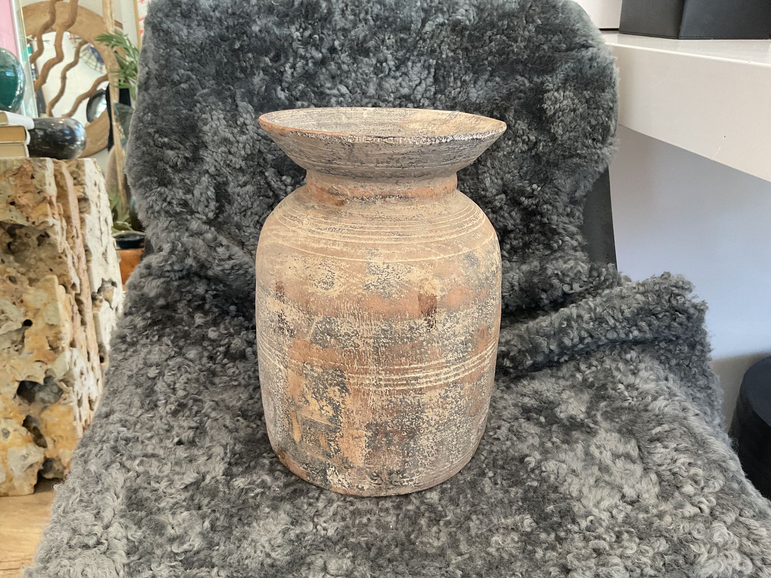 Oil Pot Wood Mid 20th C.  Small 11&quot; x 7&quot;