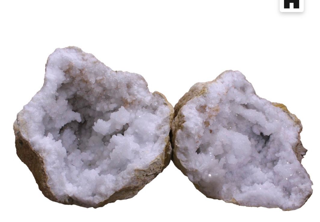 White Geode Two Piece Set/2 ,Energy Peace Clarity and Overall Well-being, XL