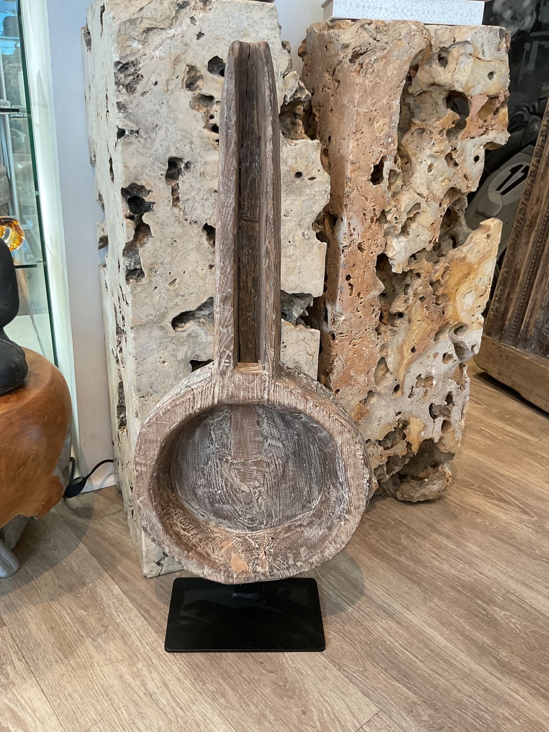 Wood Water Channel On Stand Late 20th C. 32&quot; H