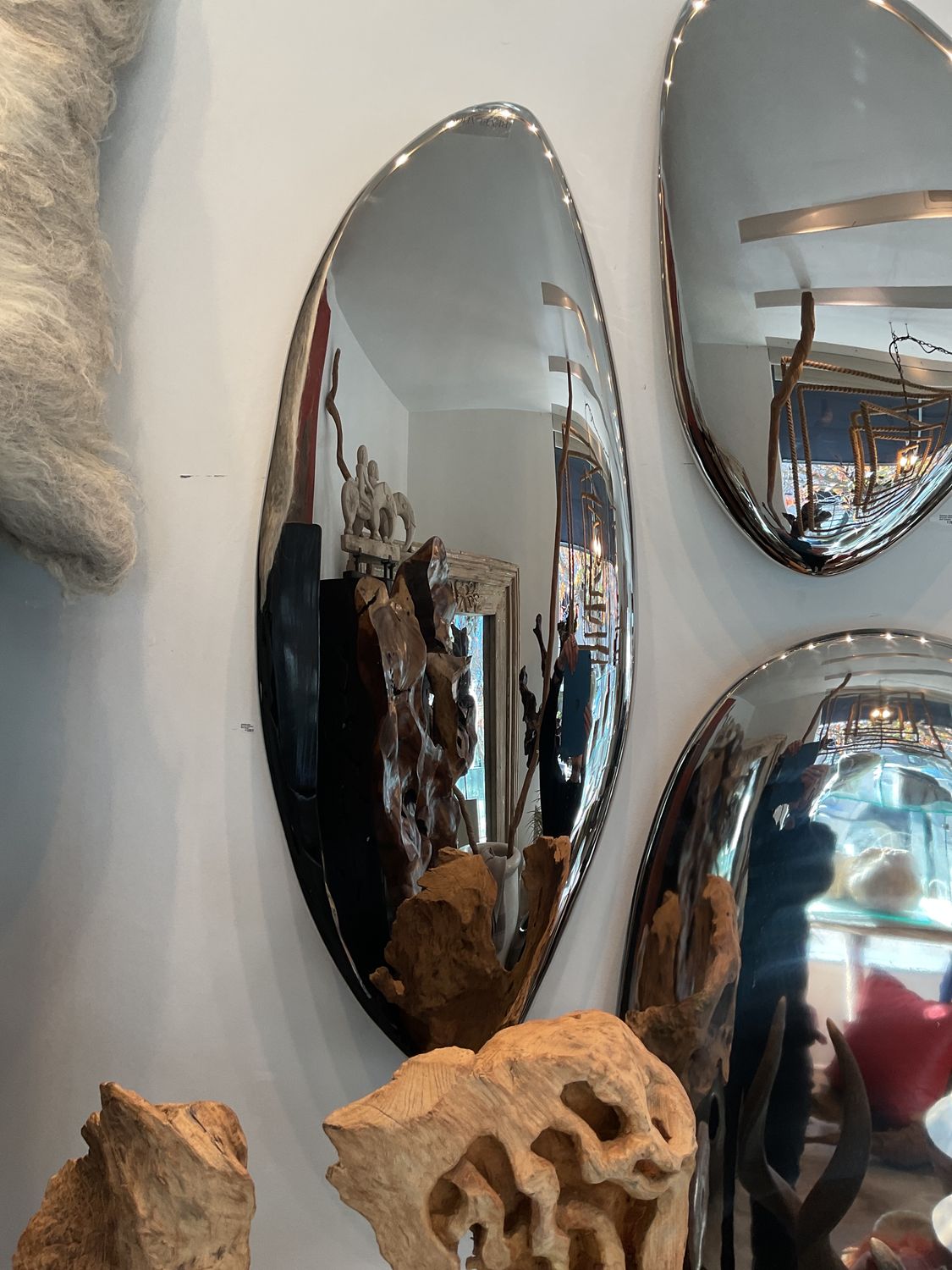 SOLD 42 x18 Stainless Steel Mirrored Reflection Wall Sculpture