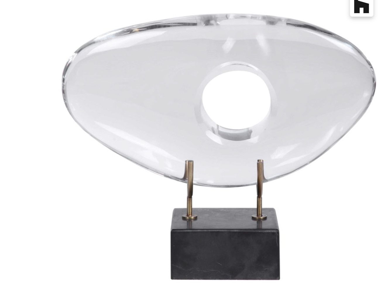 SOLD Monolith Shape Crystal Sculpture on Marble Stand