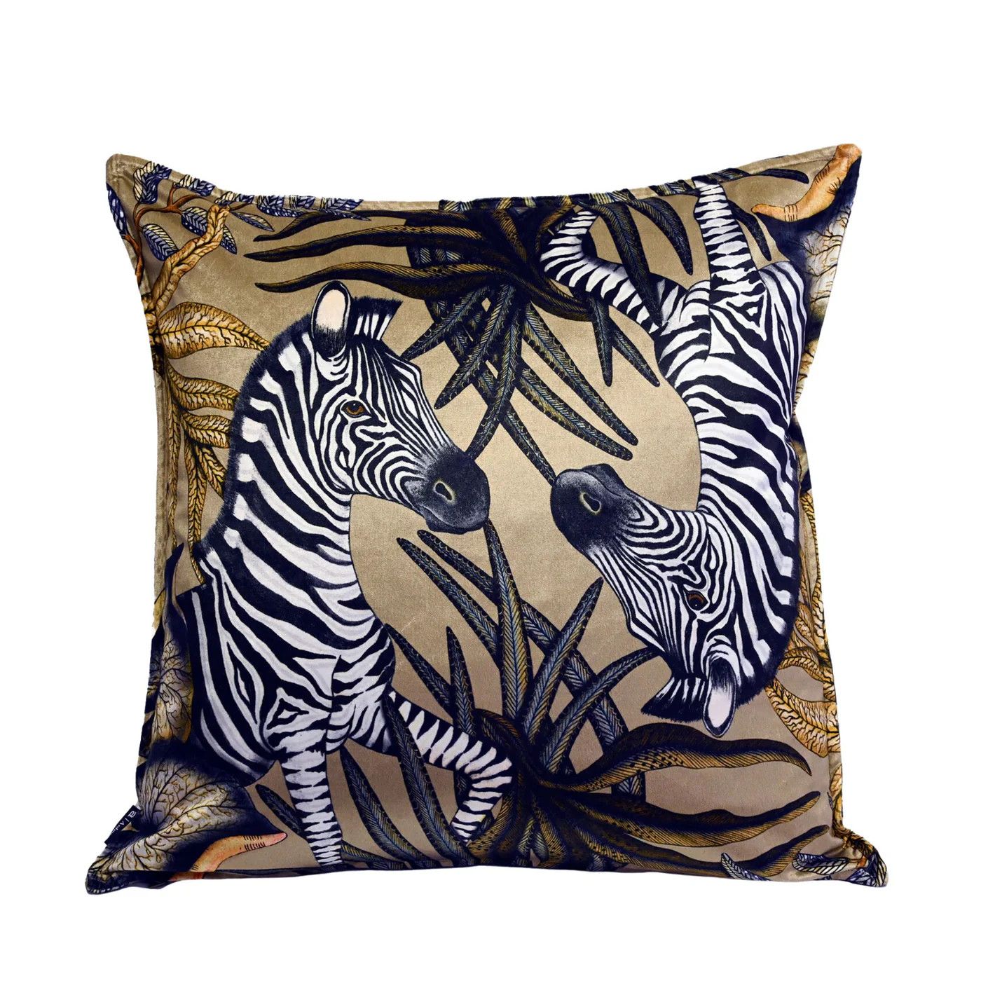 Pillow Zebra Thanda Velvet SavannahTaupe