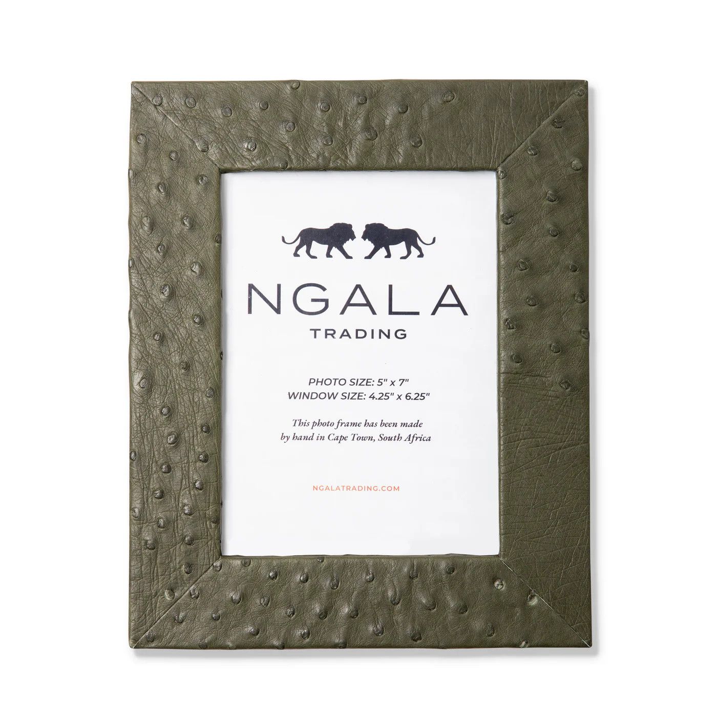 Frame Ostrich Leather Forest Green 5 x 7