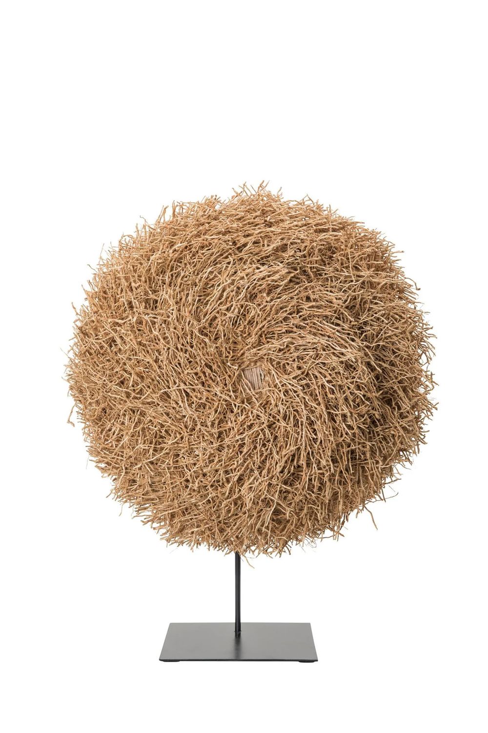 SOLD Vetiver Tufted Bunch Grass Basket On Stand Madagascar XL