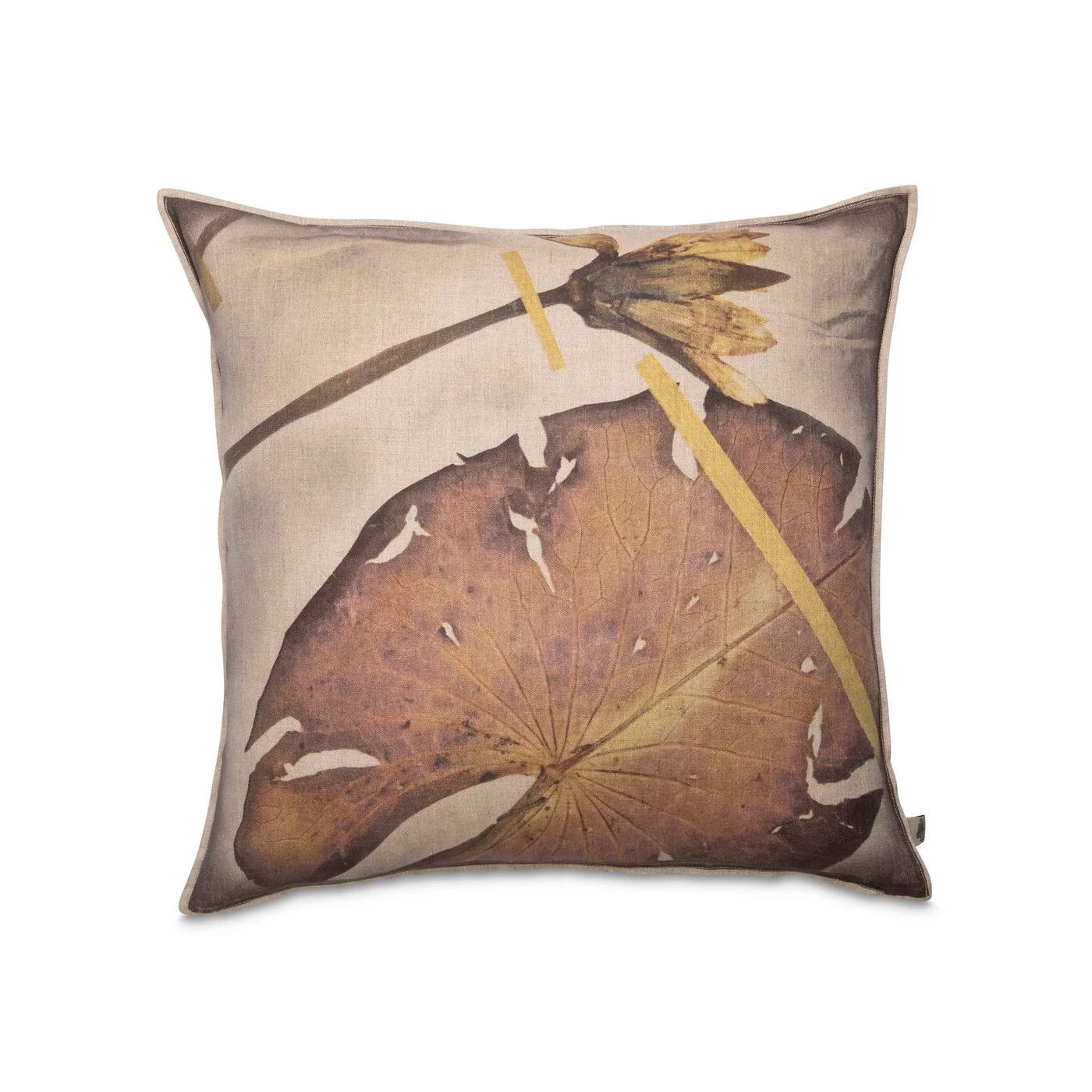 Pillow 100% Linen Rust and Natural Thamalakane Print 24 x 24