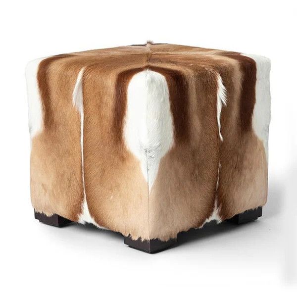 Springbok Hide Cube Ottoman 18.5 x 18.5 x 18